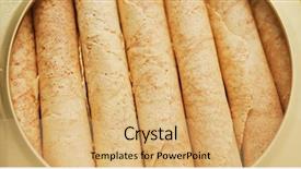  Presentation with roll - Amazing presentation having egg roll inside metal tin backdrop and a yellow colored foreground