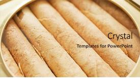  Presentation with roll - Presentation theme consisting of egg roll inside metal tin background and a coral colored foreground