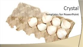  Presentation with packaging - Beautiful presentation theme featuring egg shell in paper packaging isolated on the white backdrop and a white colored foreground