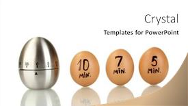  Presentation with timer - PPT theme consisting of egg timer and eggs isolated on white background and a white colored foreground