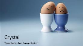  Presentation with egg - Slides featuring egg with funny face background and a light blue colored foreground