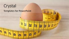  Presentation with nutrition - Colorful PPT theme enhanced with cholesterol medicine - egg with measuring tape backdrop and a soft green colored foreground