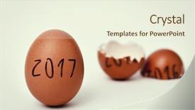  Presentation with broken egg - PPT layouts featuring egg with the number 2017 background and a cream colored foreground