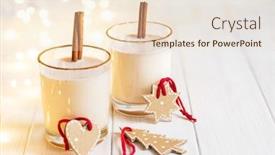  Presentation with november - Audience pleasing presentation theme consisting of eggnog is traditionally consumed over the christmas season from late november until the end of the holiday season christmas drink in glass cups with a delicate foam spices and a cinnamon stick backdrop and a lemonade colored foreground