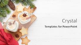  Presentation with cookies christmas - Presentation with eggnog traditional christmas cocktail and gingerbread cookies on wooden table flat lay top view with space for your greetings background and a white colored foreground