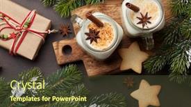 Presentation with gingerbread - Amazing presentation theme having eggnog traditional christmas cocktail backdrop and a tawny brown colored foreground