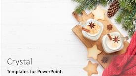  Presentation with cookies christmas - Slides featuring eggnog-traditional-christmas-cocktail background and a white colored foreground