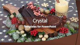  Presentation with traditional wood - PPT theme enhanced with eggnog traditional winter flora gold background and a tawny brown colored foreground