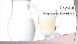  Presentation with white milk - Presentation design with eggnog-with-milk-and-eggs background and a white colored foreground