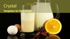  Presentation with milk - Presentation theme enhanced with eggnog-with-milk-and-eggs background and a tawny brown colored foreground