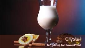  Presentation with spices - PPT theme enhanced with eggnog-with-spices-and-orange background and a tawny brown colored foreground