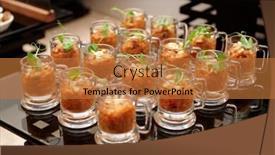  Presentation with catering - Cool new slide deck with eggplant-appetizer-in-small-glasses backdrop and a red colored foreground