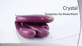  Presentation with eggplant - PPT layouts enhanced with eggplant isolated on white background background and a sky blue colored foreground