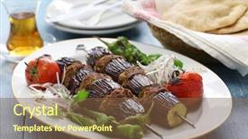  Presentation with eggplant - Beautiful theme featuring eggplant kebab patlican kebab turkish cuisine backdrop and a tawny brown colored foreground