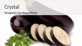  Presentation with eggplant - Slides enhanced with eggplant or aubergine and parsley background and a white colored foreground