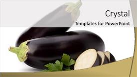  Presentation with eggplant - Colorful PPT theme enhanced with eggplant or aubergine and parsley backdrop and a white colored foreground