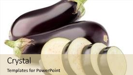  Presentation with eggplant - Beautiful presentation theme featuring eggplant or aubergine vegetable isolated backdrop and a lemonade colored foreground