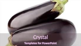  Presentation with eggplant - Beautiful PPT theme featuring eggplant or aubergine vegetable isolated backdrop and a tawny brown colored foreground
