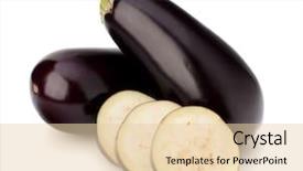 Presentation with eggplant - Theme enhanced with eggplant or aubergine vegetable background and a lemonade colored foreground