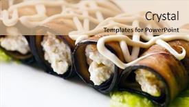  Presentation with eggplant - PPT theme featuring eggplant rolls background and a lemonade colored foreground