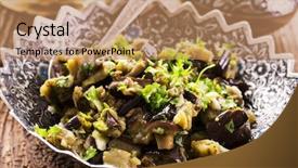  Presentation with eggplant - Audience pleasing presentation theme consisting of eggplant stew backdrop and a coral colored foreground