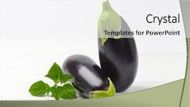  Presentation with sage - Colorful presentation enhanced with eggplants and sage on white backdrop and a white colored foreground