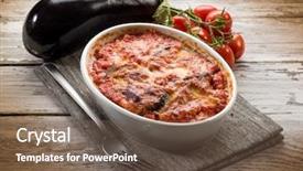  Presentation with eggplant - Amazing slides having eggplants parmigiana traditional italian recipe backdrop and a violet colored foreground