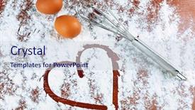  Presentation with flour - Amazing PPT theme having eggs and corolla on flour backdrop and a  colored foreground