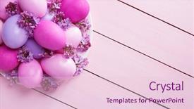  Presentation with pink flowers - Amazing presentation theme having eggs and flowers of lilac backdrop and a lemonade colored foreground