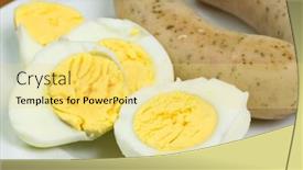  Presentation with sausages - Slide deck featuring eggs-and-white-sausages background and a yellow colored foreground