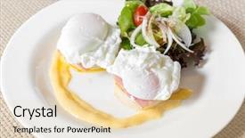  Presentation with muffins - Presentation theme enhanced with eggs benedict- toasted english muffins background and a lemonade colored foreground