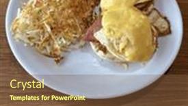  Presentation with muffin - Presentation theme consisting of eggs-benedict-eggs-on-english background and a tawny brown colored foreground