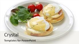  Presentation with egg dishes - Beautiful slides featuring eggs benedict poached egg backdrop and a soft green colored foreground