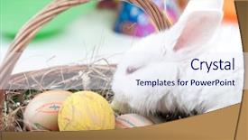  Presentation with pastel - Presentation theme featuring eggs easter with rabbit background and a sky blue colored foreground