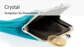  Presentation with symbol - Presentation design with eggs euro - almost empty wallet background and a white colored foreground