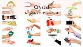  Presentation with white differene - Audience pleasing slides consisting of eggs euro - hands with different objects isolated backdrop and a lemonade colored foreground