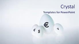  Presentation with public relation - Amazing presentation having eggs euro - relation of different currencies backdrop and a sky blue colored foreground