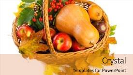  Presentation with fruit - Presentation theme having eggs fall - basket with autumnal fruit background and a  colored foreground