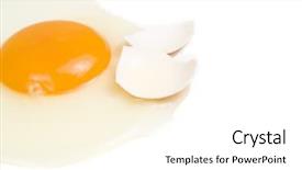  Presentation with broken egg - Audience pleasing PPT theme consisting of eggs fall - broken egg with yolk backdrop and a  colored foreground