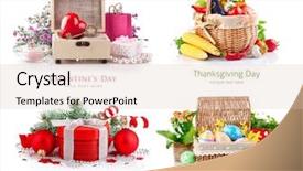  Presentation with holidays - Presentation theme enhanced with eggs fall - set of composition different holidays background and a lemonade colored foreground