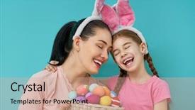  Presentation with happy birthday frame holiday - Beautiful presentation theme featuring eggs family preparing for easter backdrop and a coral colored foreground