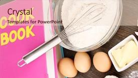  Presentation with butter - PPT theme enhanced with eggs flour and butter close-up on wooden table background and a lemonade colored foreground