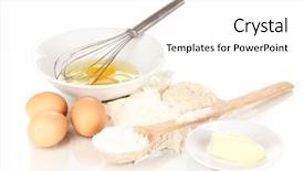  Presentation with butter - Amazing presentation theme having eggs flour and butter isolated backdrop and a white colored foreground