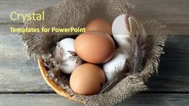  Presentation with organic - Presentation theme having eggs-in-basket-on-wooden background and a violet colored foreground