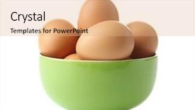  Presentation with eggs egg carton egg box - Slide deck consisting of eggs in bowl on white background and a  colored foreground