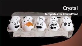  Presentation with broken egg - Cool new presentation theme with eggs in box with broken backdrop and a black colored foreground