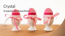  Presentation with holidays - Theme with eggs in ceramic cup holder background and a white colored foreground