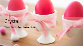  Presentation with jewish holiday symbol jewish food - Colorful slide set enhanced with eggs in ceramic cup holder backdrop and a lemonade colored foreground