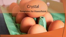  Presentation with packaging - Audience pleasing theme consisting of eggs in green cardboard packaging backdrop and a  colored foreground