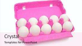  Presentation with container - Amazing presentation theme having eggs in pink carton container backdrop and a lemonade colored foreground